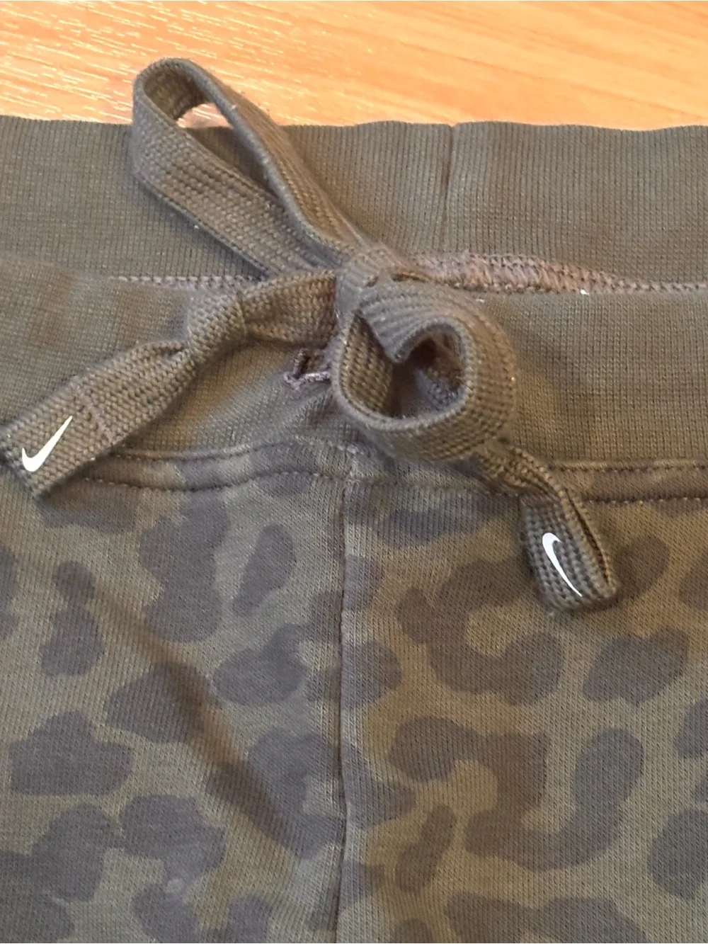 Nike  Olive Green Leopard Print Jogger Pants